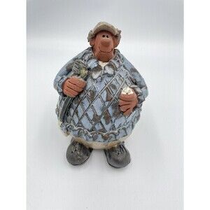 Sara Meadows Balloon People Figurine - Male Golfer - 1979 Signed VGC Dad Gift